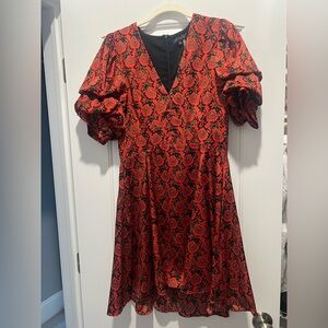 1. State Red and Black Floral Long Sleeve Dress